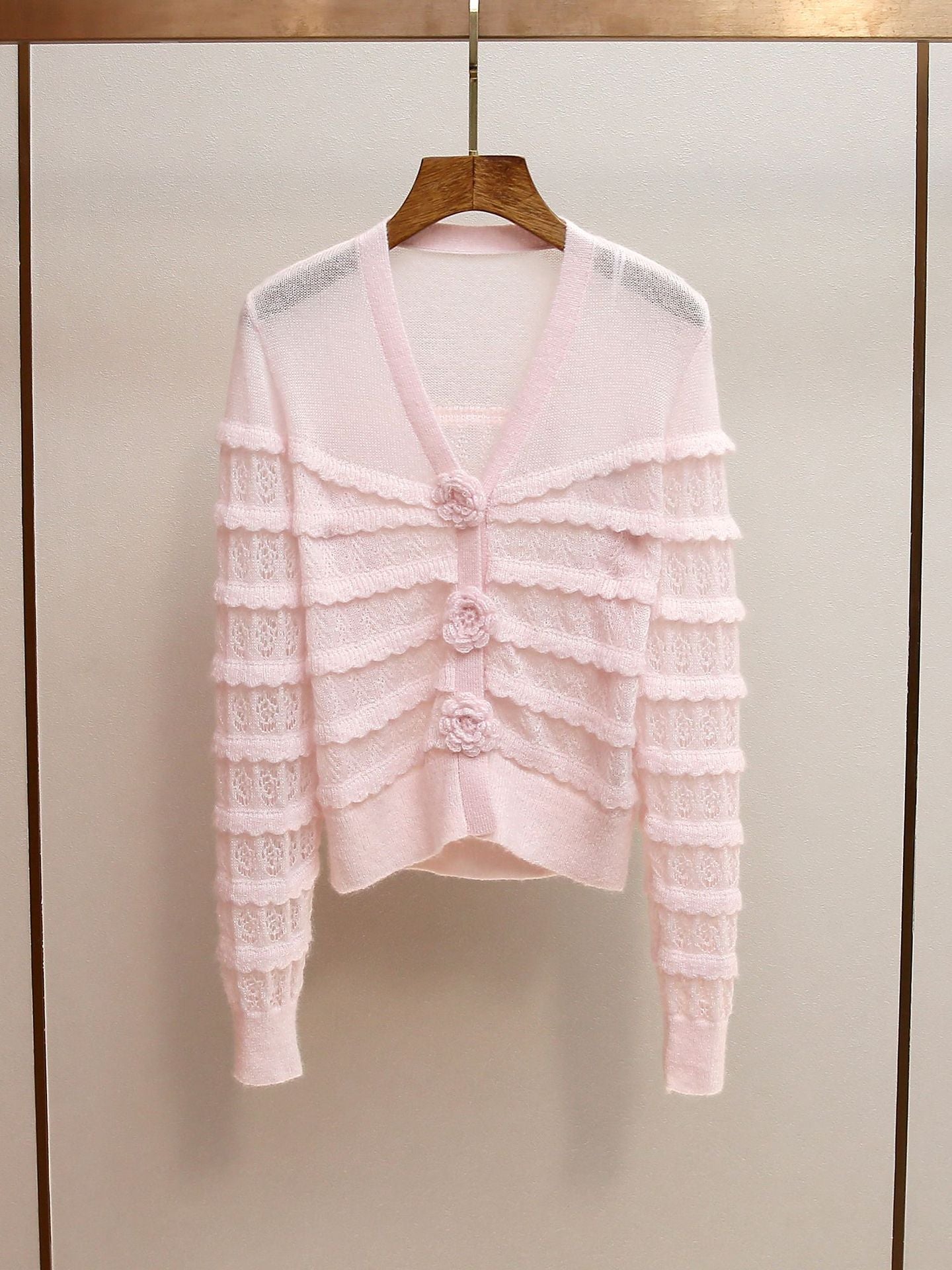 O1CN01obiQk62LrjA9skvzL__2214621369746-0-cib LIGHT PINK CROPPED FITTED CARDIGAN - CASUAL & WORK