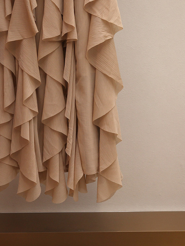 O1CN01pM6xRf2LrjBTMlE3g__2214621369746-0-cib BEIGE KNIT FIT & FLARE MAXI DRESS - RUFFLE TIER