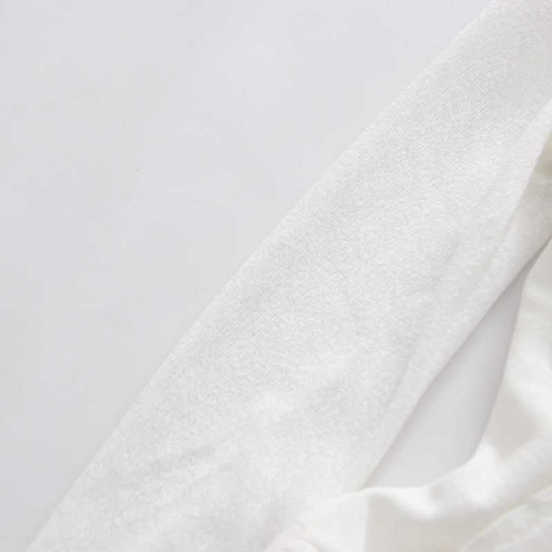WHITE BODYCON WRAP MINI DRESS – SEMI-SHEER KNIT COCKTAIL