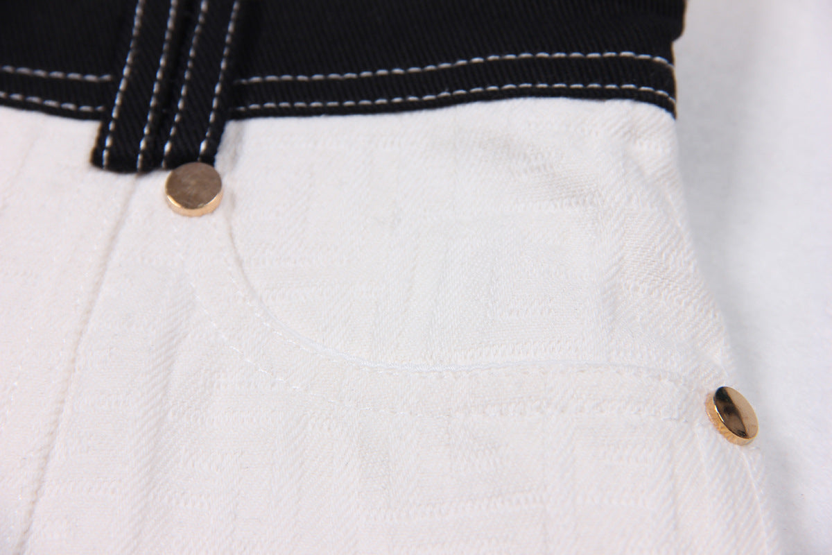 WHITE COTTON DENIM SHEATH DRESS – WORK & CASUAL