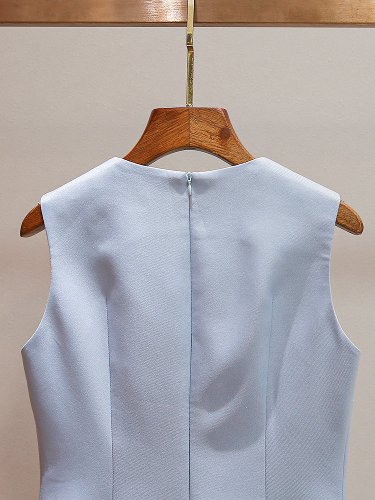 O1CN01rJ3XNU2Lrj8Rl78uF__2214621369746-0-cib LIGHT BLUE A-LINE SHIFT DRESS – STRUCTURED CREPE