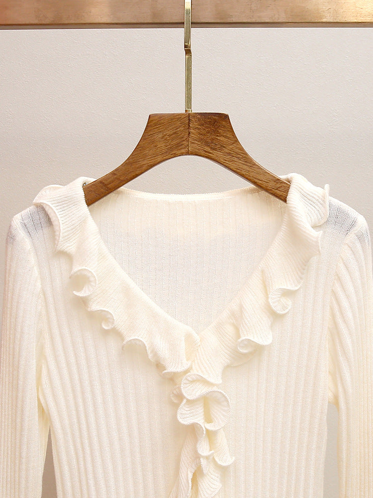 O1CN01rcRIuc2Lrj91dLn9L__2214621369746-0-cib CREAM RIBBED KNIT FITTED CARDIGAN