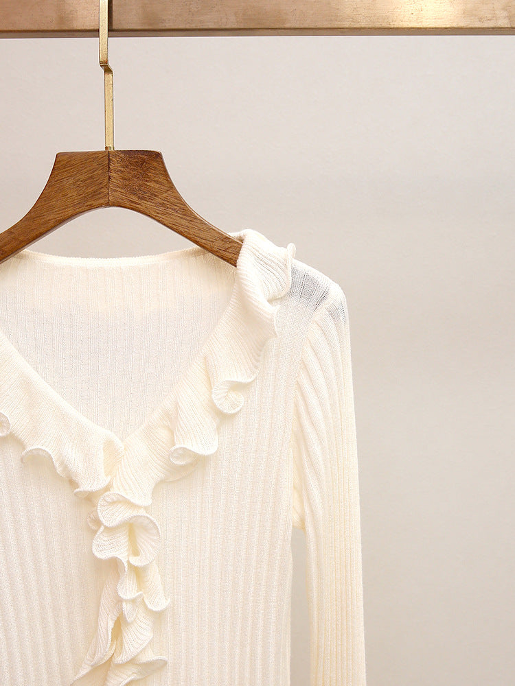 O1CN01turaIx2Lrj93m2mZe__2214621369746-0-cib CREAM RIBBED KNIT FITTED CARDIGAN