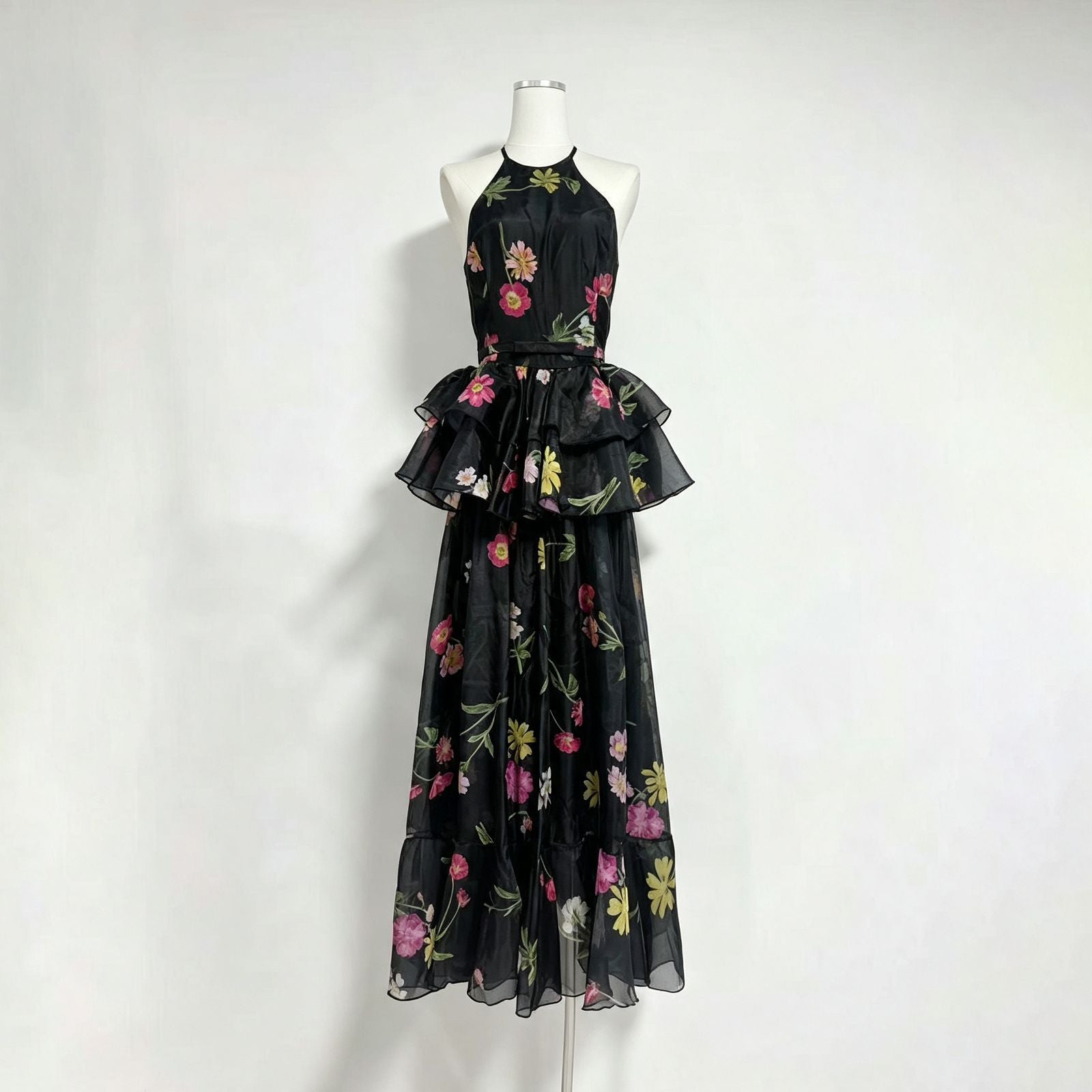 O1CN01vtK82IYxFmL3FPpA__2217558861857-0-cib BLACK CHIFFON A-LINE TIERED GOWN FOR FORMAL EVENING