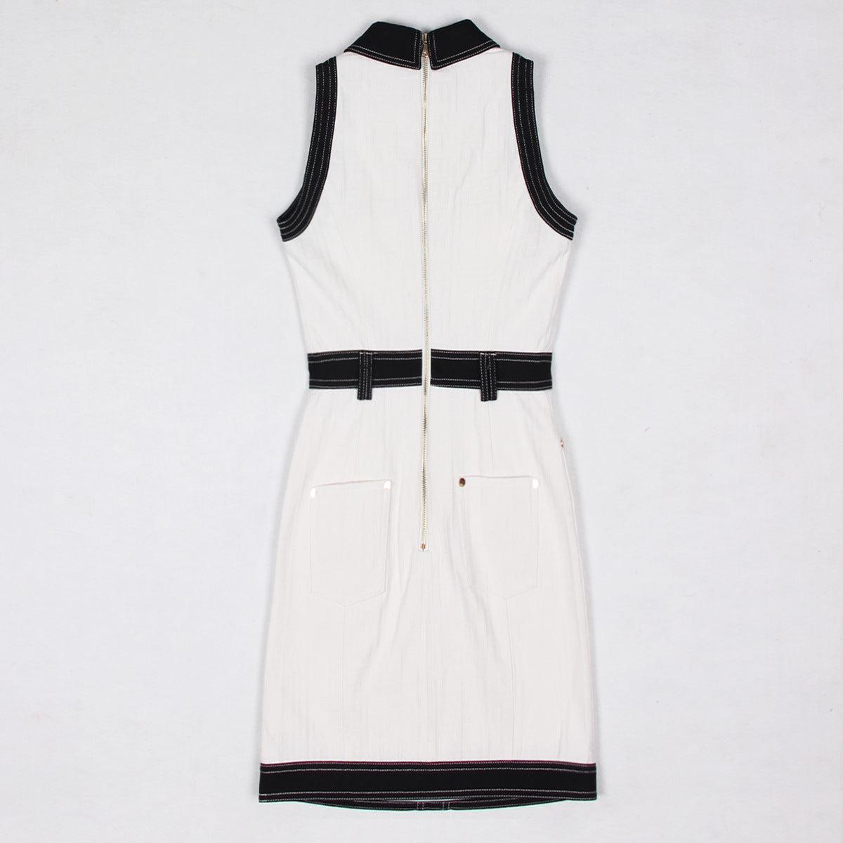 WHITE COTTON DENIM SHEATH DRESS – WORK & CASUAL