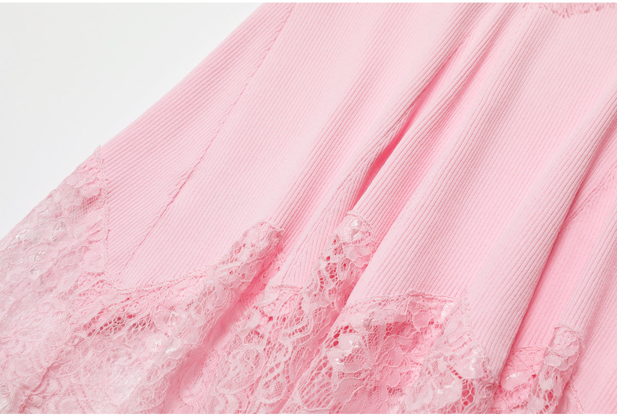 O1CN01wX9HuZSDj8C2R3lb__2600434282-0-cib LIGHT PINK RIBBED MERMAID MAXI DRESS LACE FORMAL