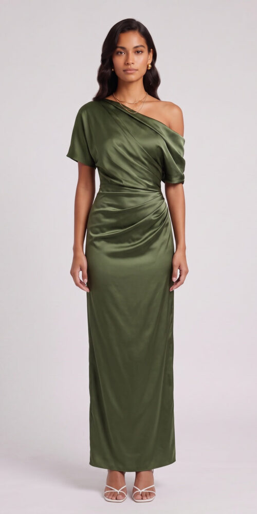 a6b5f02b239b2f4d OLIVE SATIN COLUMN DRESS – FORMAL EVENING