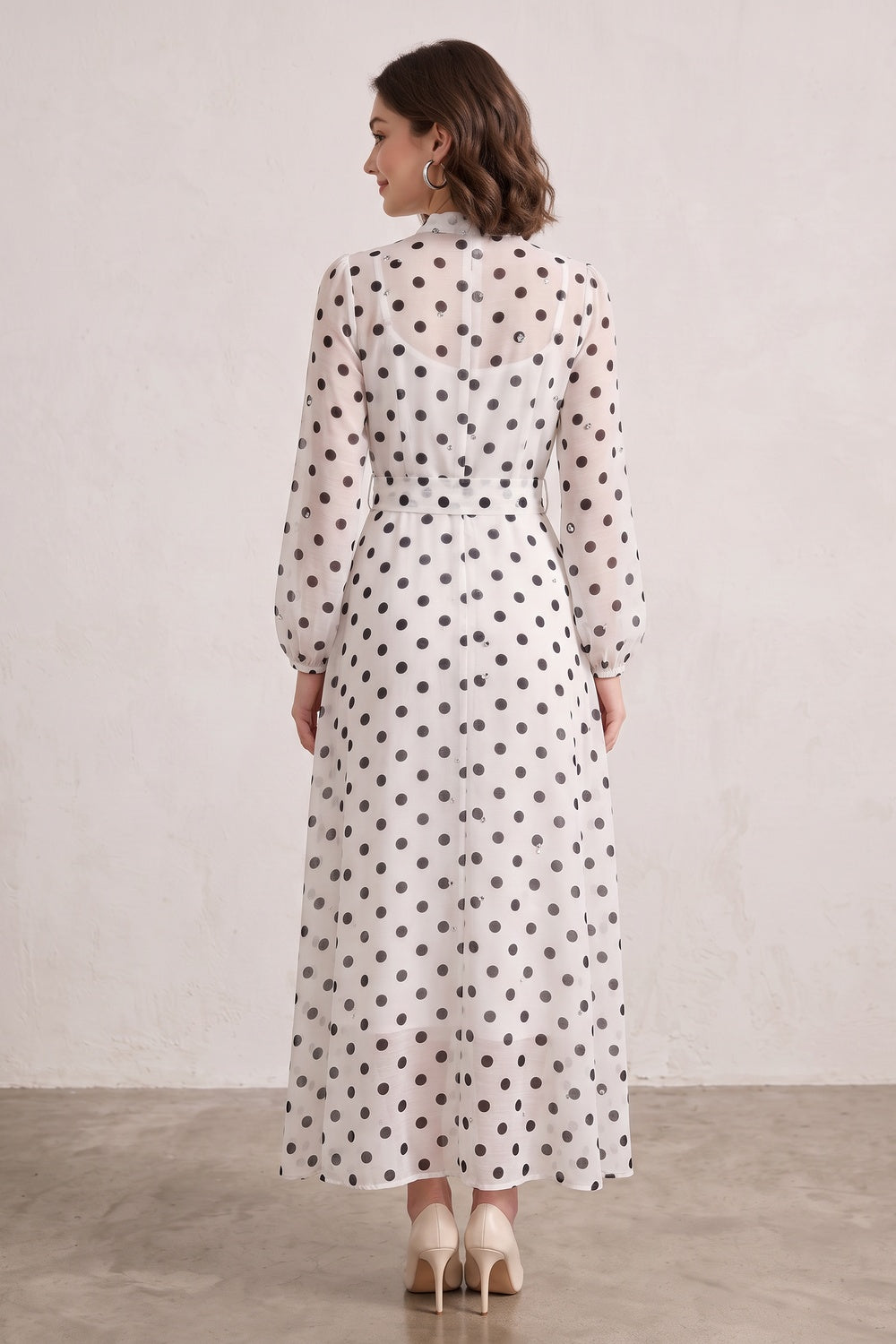 a984b9904b78311c WHITE SHEER CHIFFON A-LINE MAXI DRESS