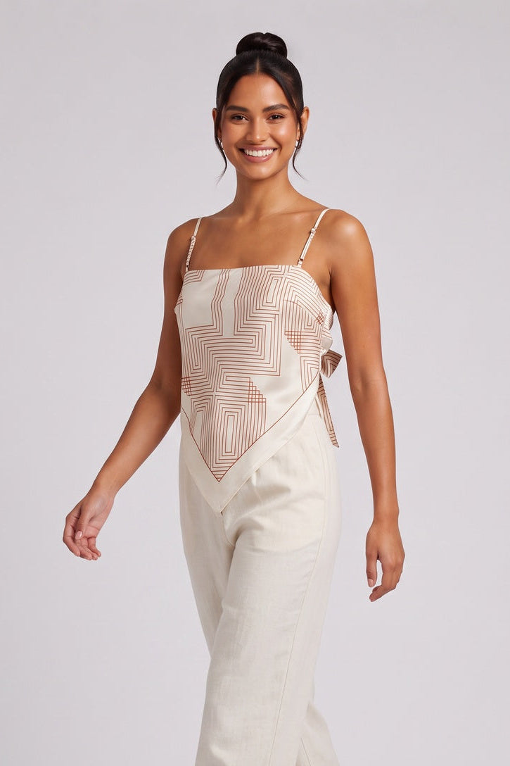abb5a025e914d389 CREAM SATIN HANKERCHIEF CAMI TOP - PARTY