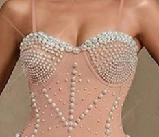 ad4f0a664873a91cca25fce38f15d24c NUDE PEARL MERMAID MIDI DRESS – WEDDING GUEST