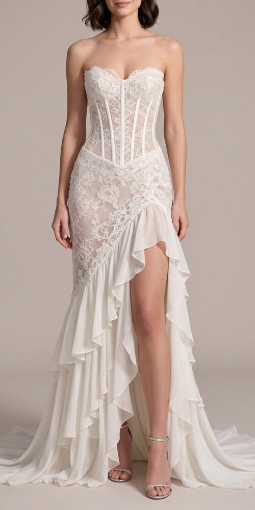 b0977c24c18b107c IVORY LACE MERMAID GOWN – FORMAL PROM & WEDDING