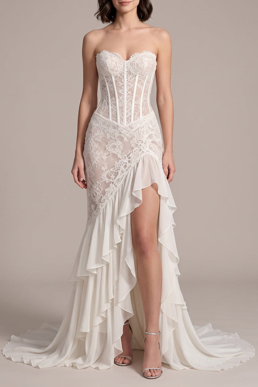 b0977c24c18b107c IVORY LACE MERMAID GOWN – FORMAL PROM & WEDDING
