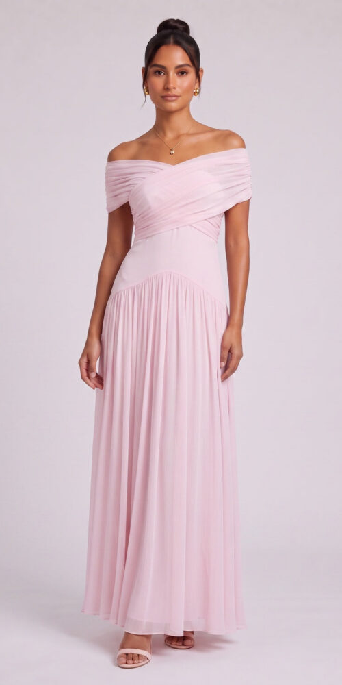 b5dea4291dc246b6 LIGHT PINK CHIFFON A-LINE FLOOR-LENGTH PROM GOWN