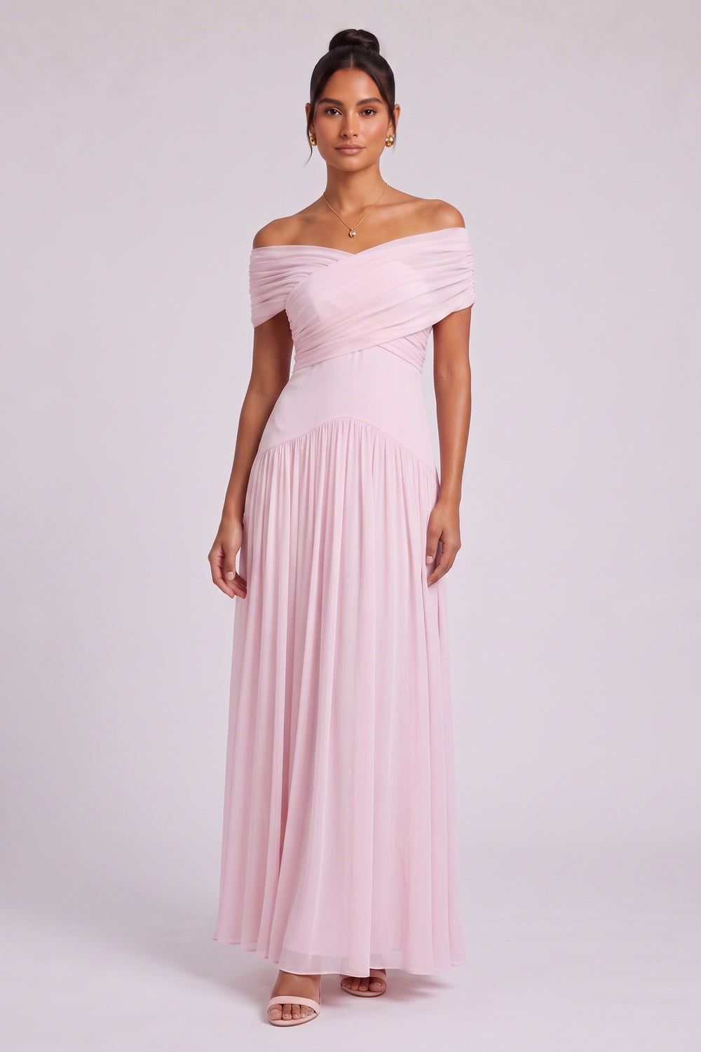 b5dea4291dc246b6 LIGHT PINK CHIFFON A-LINE FLOOR-LENGTH PROM GOWN