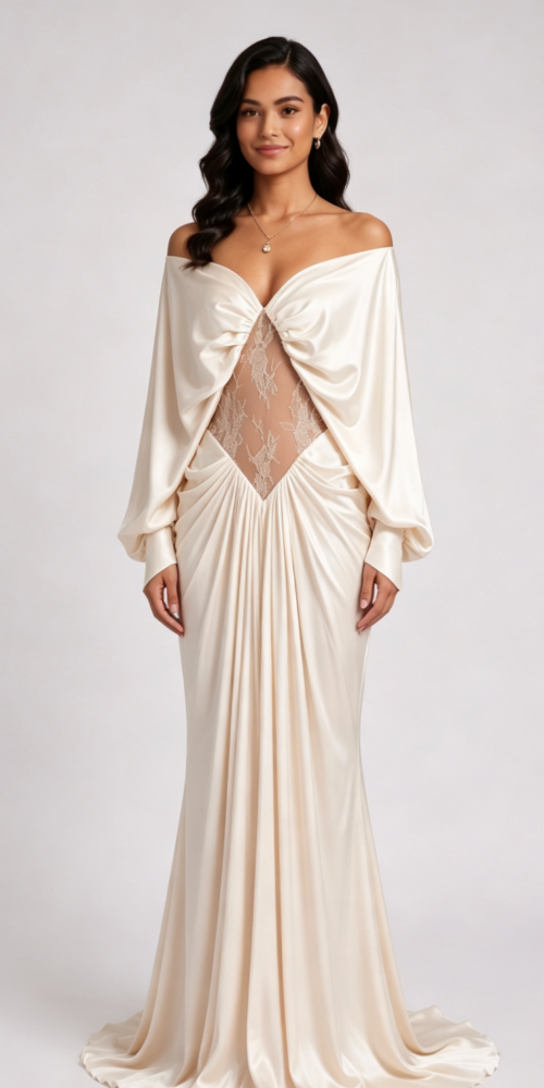 c150821d90e5ed26eead72dcd99d8589 CHAMPAGNE SATIN COLUMN GOWN | FORMAL EVENING DRESS