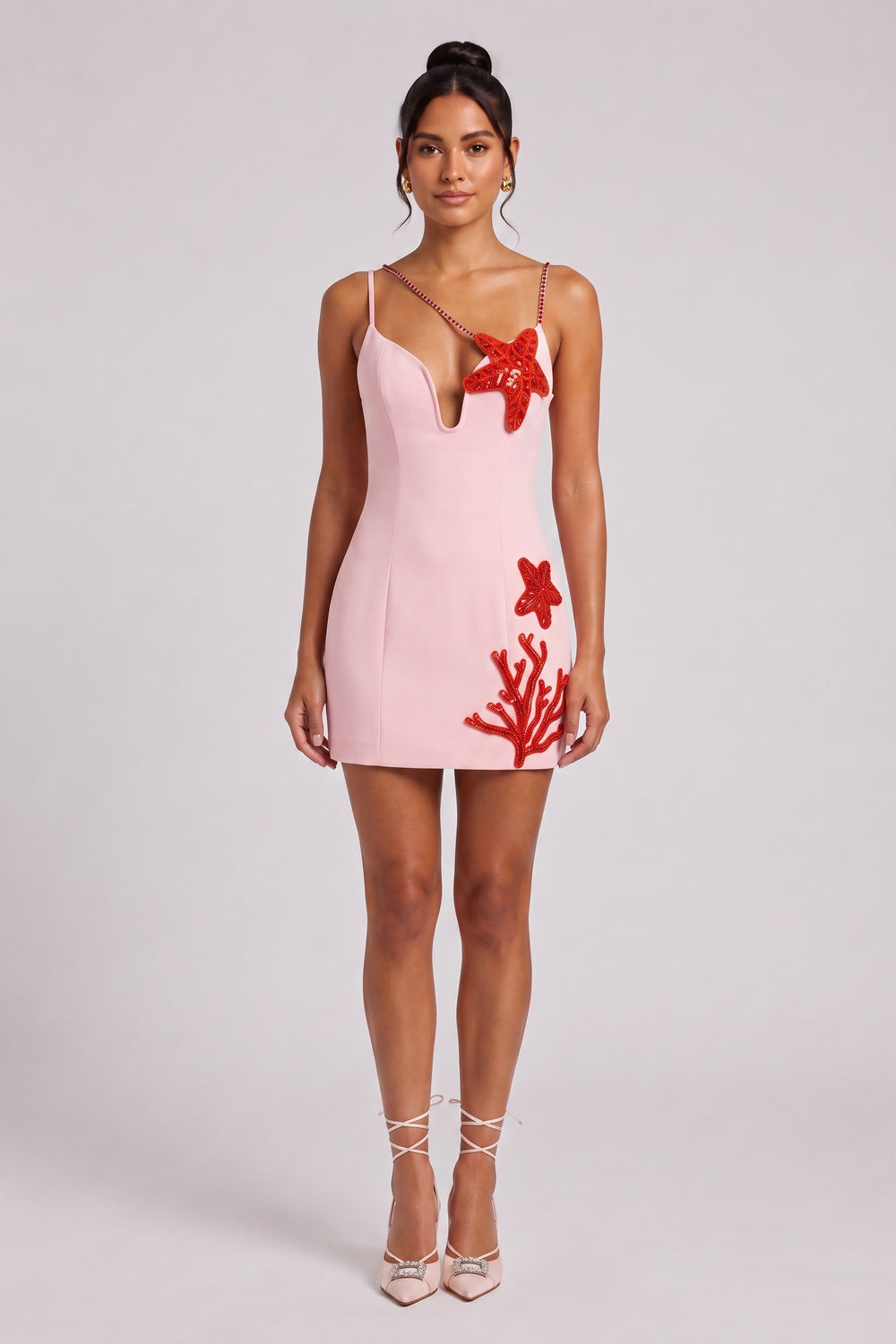 cb036fc20e4bd14f LIGHT PINK CREPE SHEATH DRESS – FITTED WORK COCKTAIL