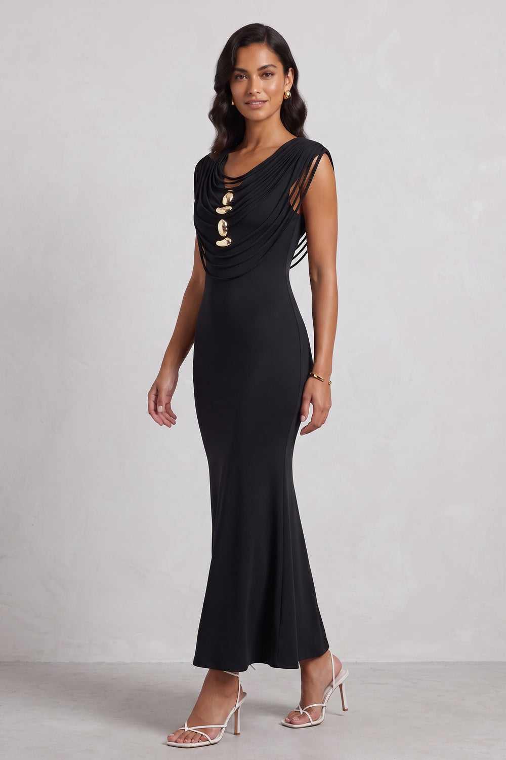 cdaa630c48c295b3 BLACK STRETCHY MERMAID MAXI DRESS FOR EVENING