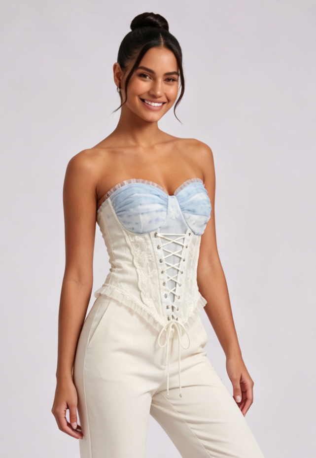 d20634badab6b9fa374ccbb1c671893e CREAM FLORAL LACE CORSET BUSTIER TOP
