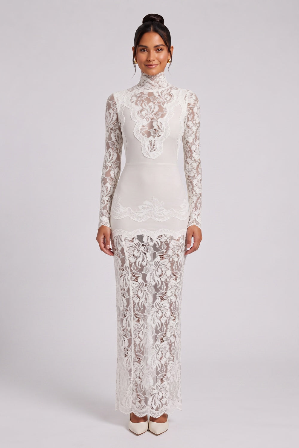 d718730a58d1a077 OFF-WHITE LACE SHEATH GOWN – FORMAL & WEDDING