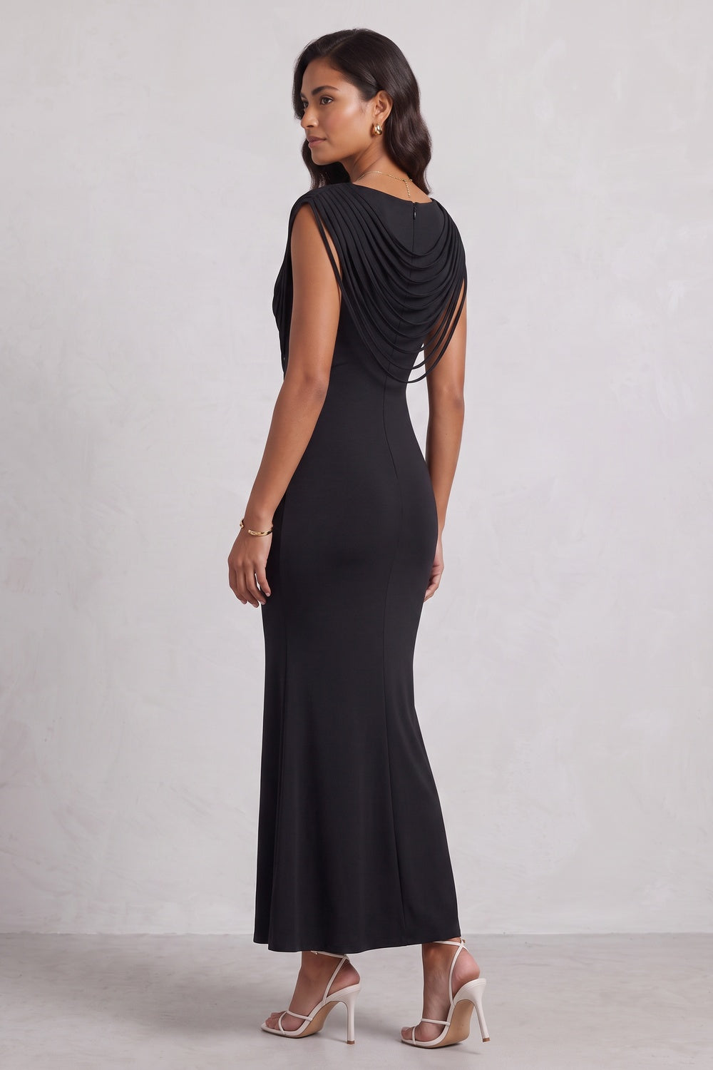 d8ae85053e717b02 BLACK STRETCHY MERMAID MAXI DRESS FOR EVENING