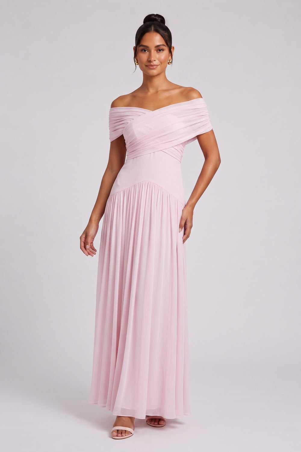 db7ddc3bd5e5d23e LIGHT PINK CHIFFON A-LINE FLOOR-LENGTH PROM GOWN