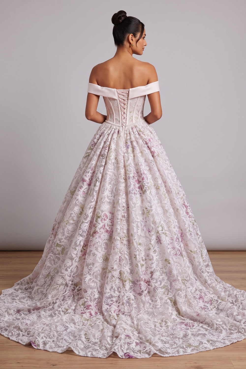 ddc81b5c3dac88f2 PALE PINK FLORAL LACE BALLGOWN PROM DRESS