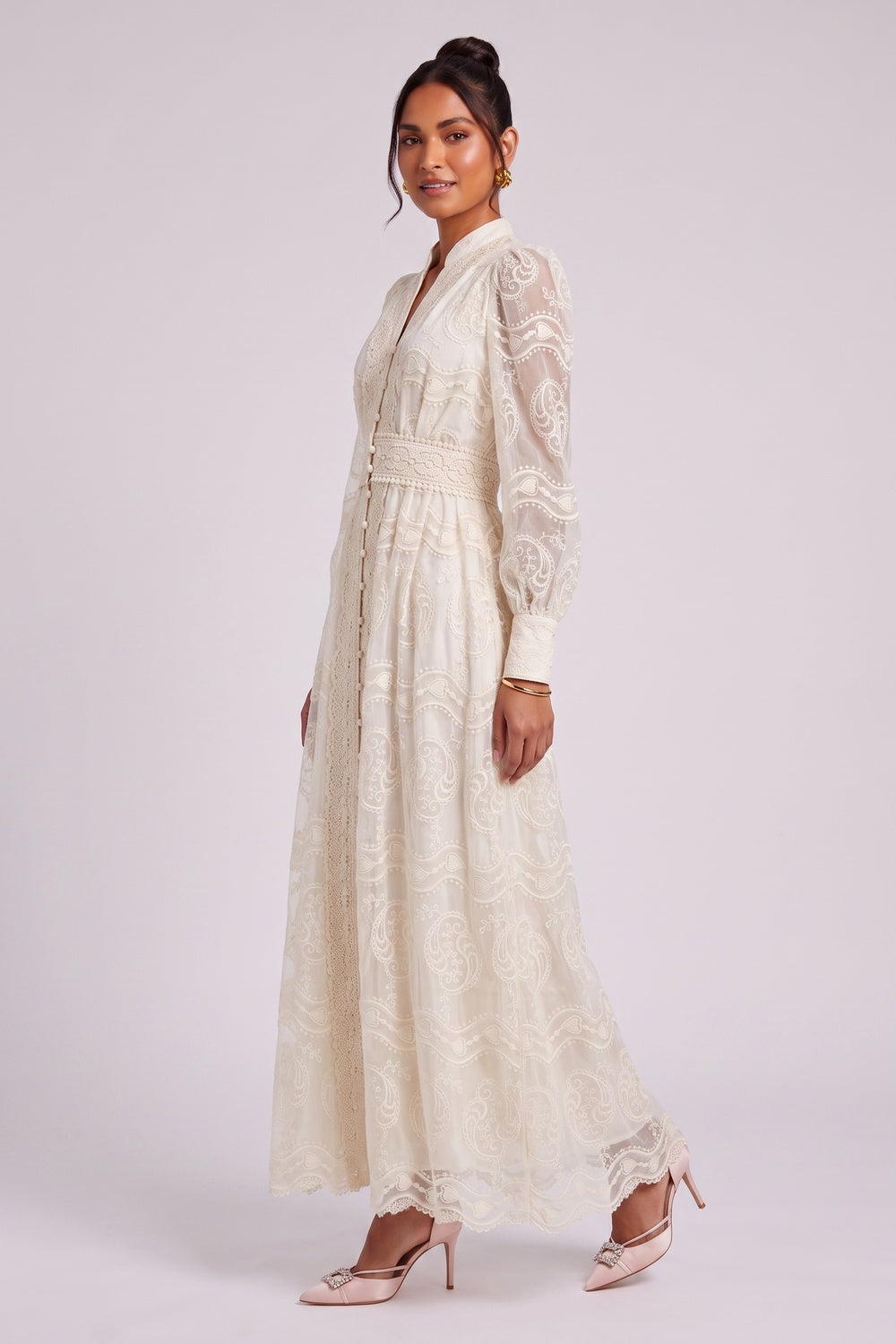 e3ca0bb0683111b8 CREAM LACE A-LINE DRESS | WEDDING GUEST & BRIDAL SHOWER