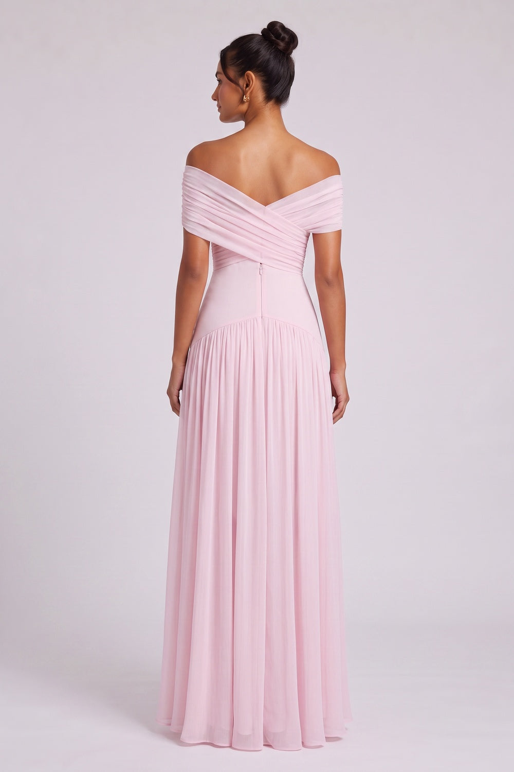 eaa26ff204b2b387 LIGHT PINK CHIFFON A-LINE FLOOR-LENGTH PROM GOWN