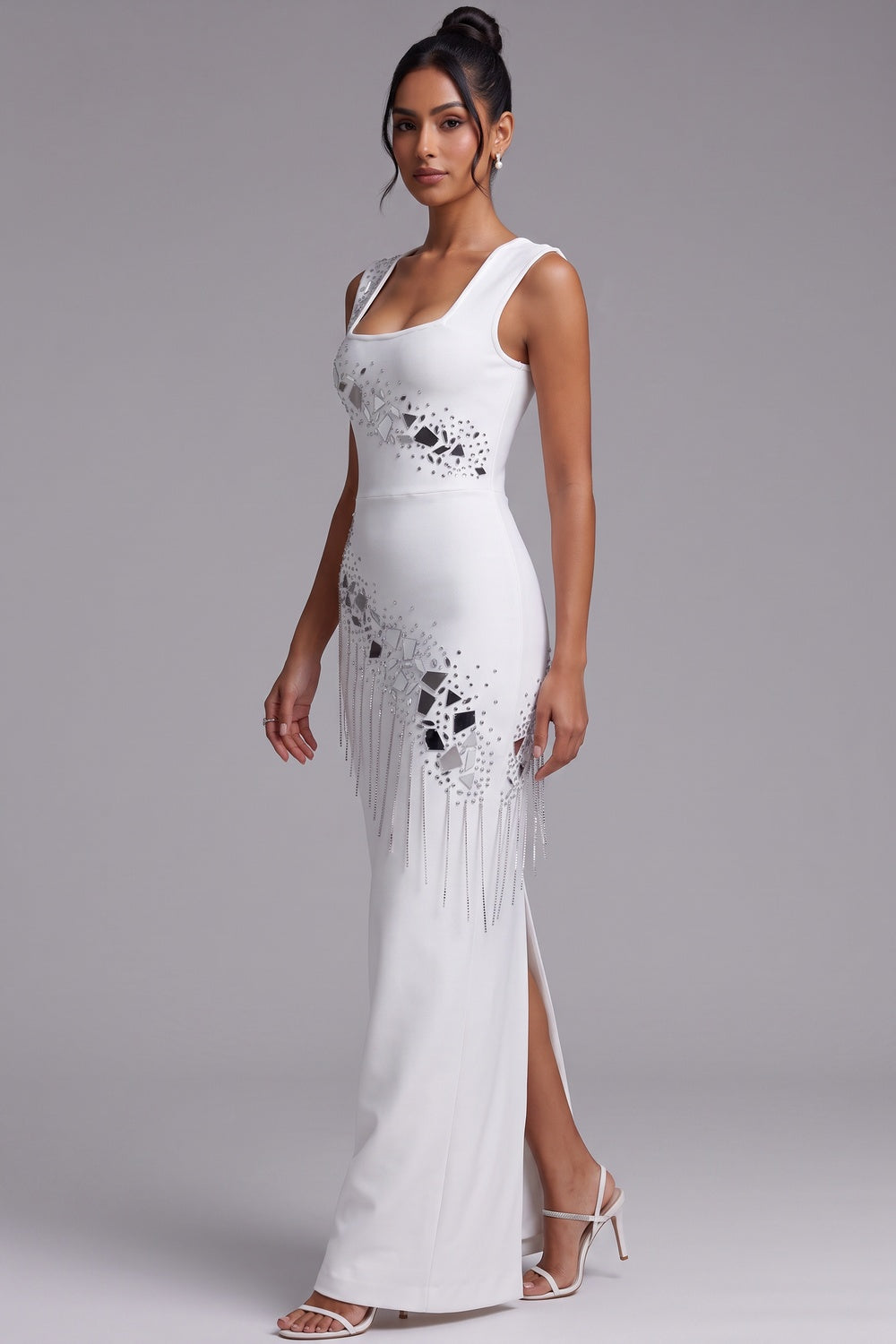 eb0c13d382181467 WHITE RHINESTONE COLUMN MAXI DRESS – FORMAL