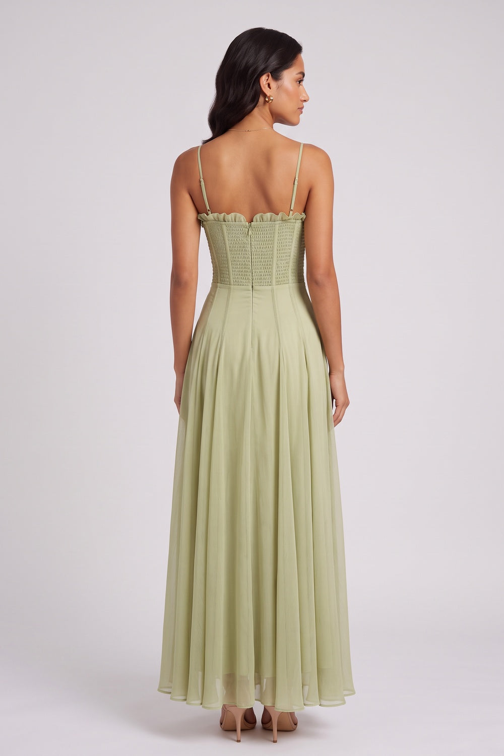 edd63daa32651935 SAGE GREEN CHIFFON A-LINE GOWN – FORMAL & WEDDING