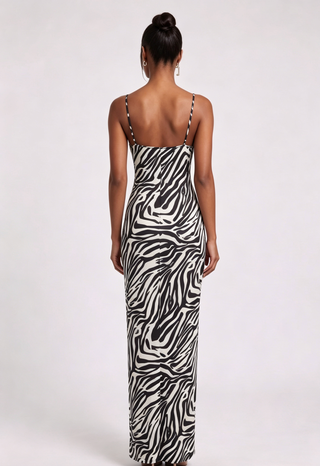 BLACK SATIN COLUMN MAXI DRESS – FORMAL EVENING