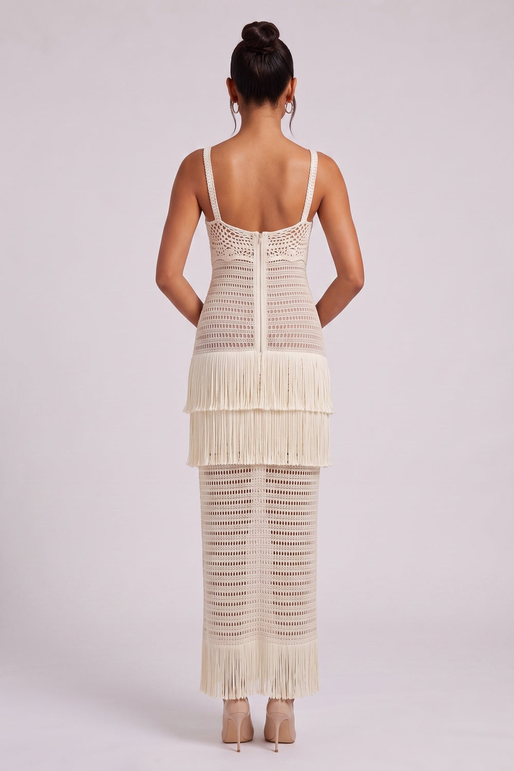 fa788e32a46fb7fb CREAM CROCHET COLUMN DRESS - BOHO WEDDING GUEST