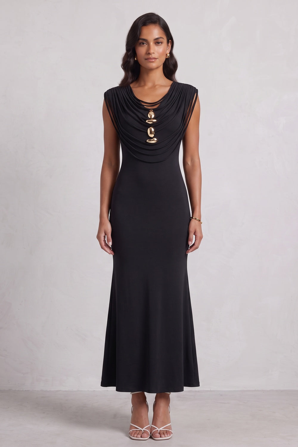 fcea8553c96a1a7f BLACK STRETCHY MERMAID MAXI DRESS FOR EVENING